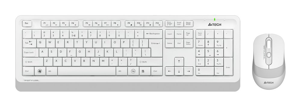 Клавиатура + мышь A4Tech Fstyler FG1010S клав:белый/серый мышь:белый/серый USB беспроводная Multimedia (FG1010S WHITE)