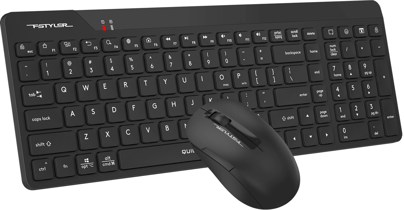 Клавиатура + мышь A4Tech Fstyler FG2300 Air2 клав:черный мышь:черный USB беспроводная slim (FG2300 AIR2 BLACK), фото 2