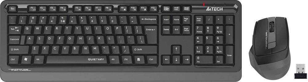 Клавиатура + мышь A4Tech Fstyler FGS1035Q клав:черный/серый мышь:черный/серый USB беспроводная Multimedia (FGS1035Q GREY)
