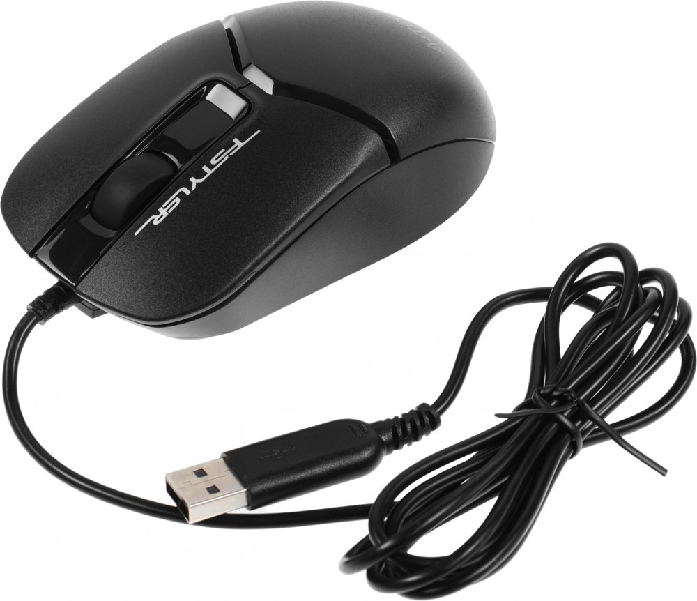 Мышь A4Tech Fstyler FM12S черный оптическая 1200dpi silent USB 3but (FM12S BLACK)