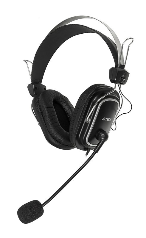 Наушники с микрофоном A4Tech HS-50 черный 2.5м мониторные оголовье