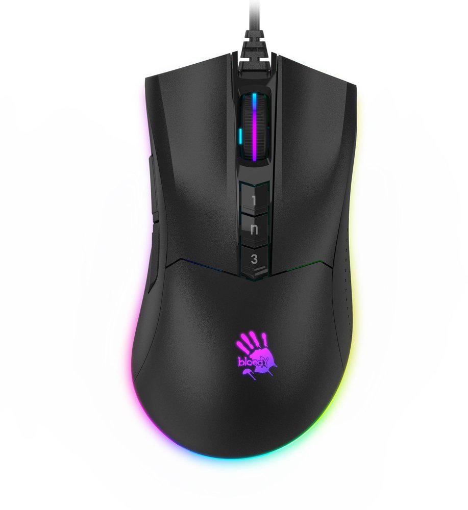 Мышь A4Tech Bloody P90s черный оптическая 8000dpi USB 7but (P90S STONE BLACK)