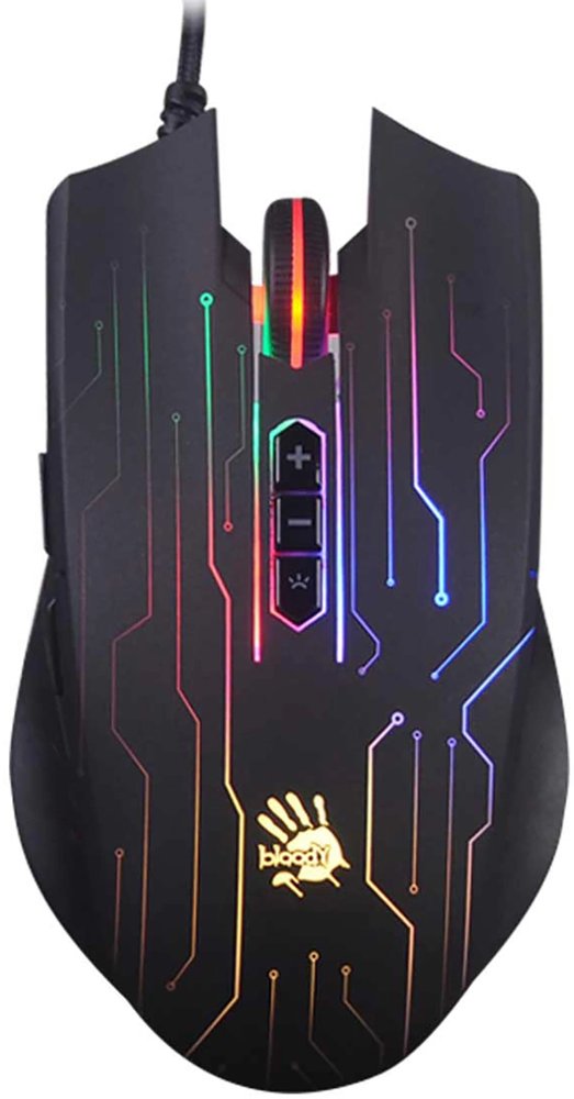 Мышь A4Tech Bloody Q82 черный/рисунок оптическая 6200dpi USB 8but