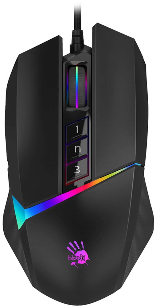 Мышь A4Tech Bloody W60 Max черный оптическая 10000dpi USB 7but (W60 MAX STONE BLACK)