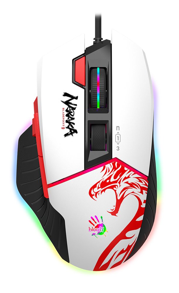 Мышь A4Tech Bloody W95 Max Naraka белый/рисунок оптическая 12000dpi USB 10but