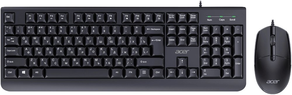 Клавиатура + мышь Acer OCC400 клав:черный мышь:черный USB (ZL.ACCCC.015)
