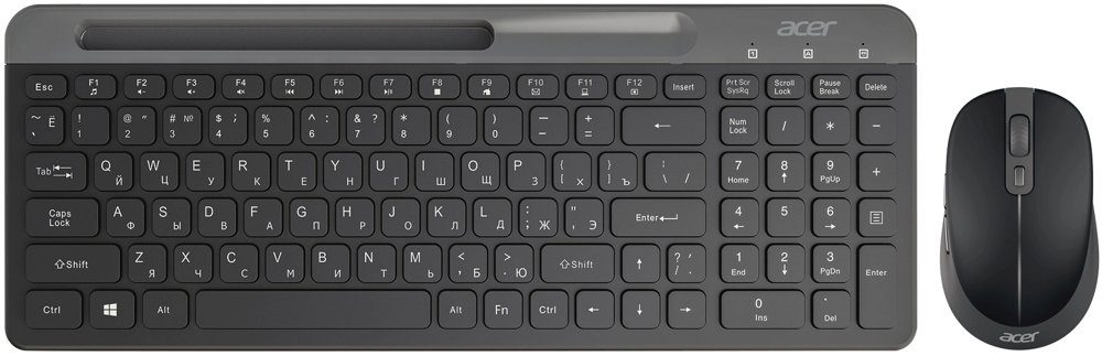 Клавиатура + мышь Acer OCC402 клав:черный мышь:черный USB беспроводная slim Multimedia (ZL.ACCCC.018)