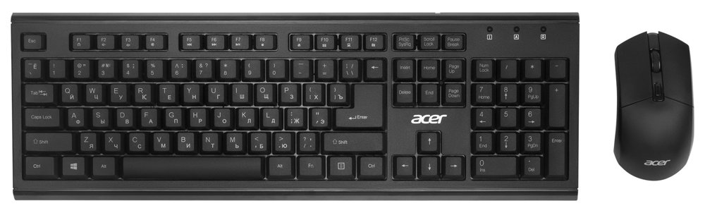Клавиатура + мышь Acer OKR120 клав:черный мышь:черный USB беспроводная Multimedia (ZL.KBDEE.007)