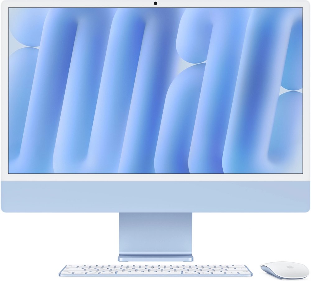 Моноблок Apple iMac A3137 24" 4.5K M4 10 core (4) 16Gb SSD512Gb 10 core GPU macOS WiFi BT 143W клавиатура мышь Cam синий 4480x2520