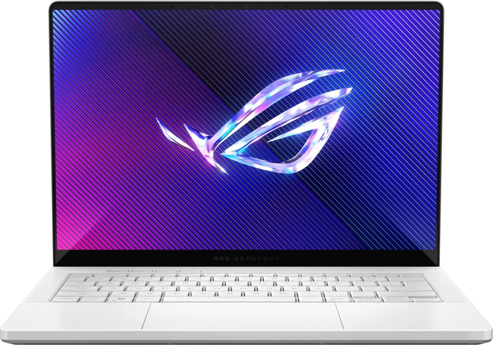 Ноутбук Asus ROG Zephyrus G14 GA403GM-SY020 Ryzen AI 9 465 32Gb SSD1Tb NVIDIA GeForce RTX 5060 8Gb 14" OLED 3K (2880x1800) без ОС white WiFi BT Cam Bag (90NR0QL2-M000V0)