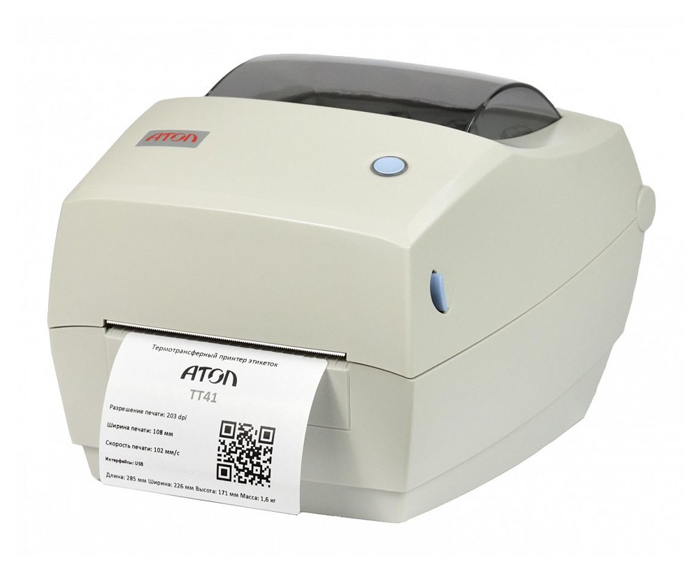 Термопринтер Атол TT41 (41429) 203dpi 102мм/с/USB для печ.накл. серый