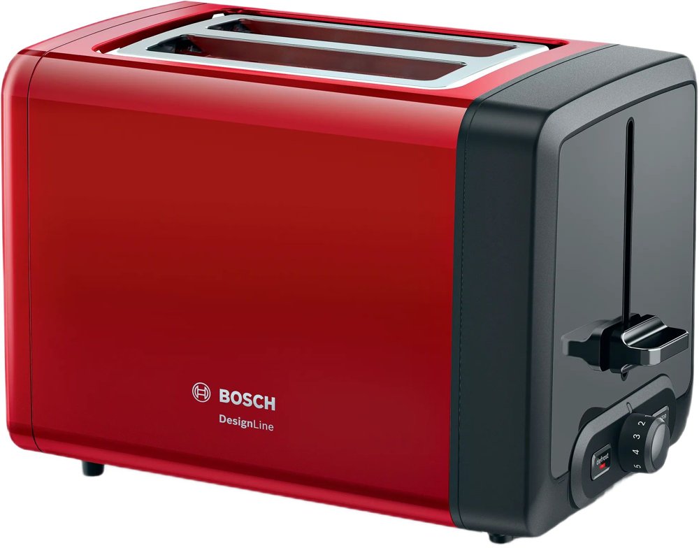 Тостер Bosch TAT4P424 970Вт красный/черный