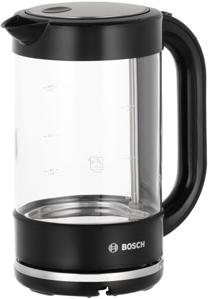 Чайник электрический Bosch TWK70B03 1.7л. 2400Вт черный корпус: стекло/пластик