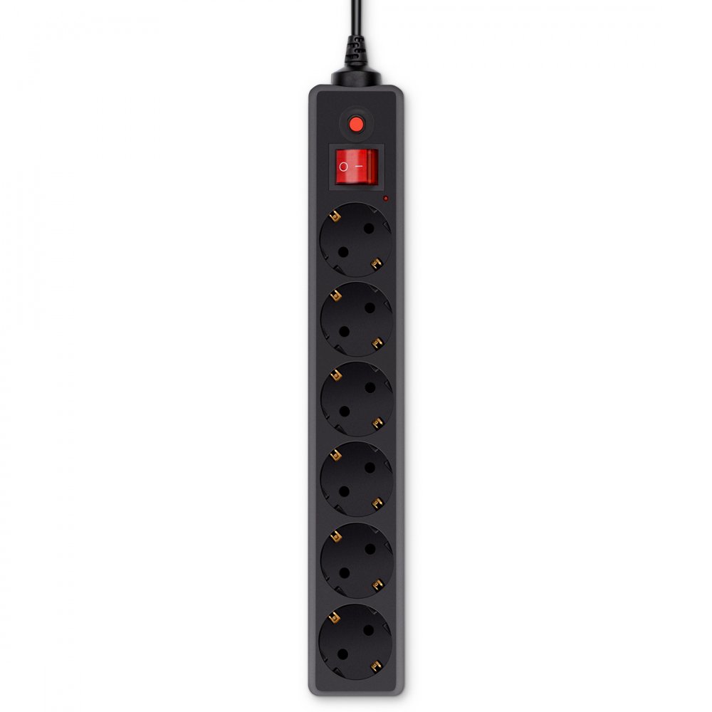 Сетевой фильтр Buro 600SH-16-5-B 5м (6 розеток) черный (коробка)