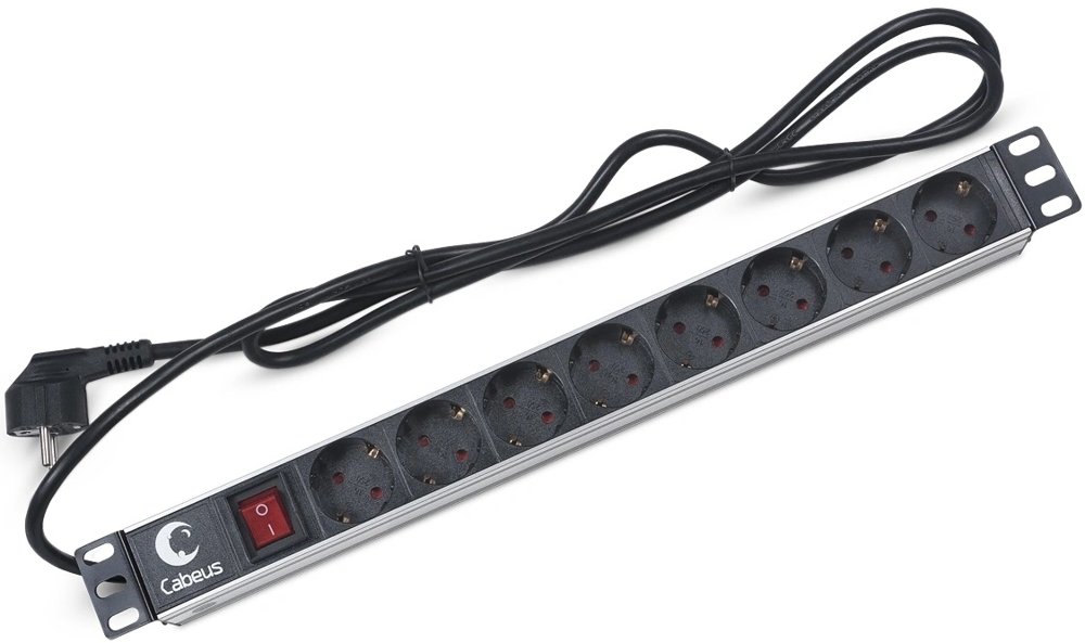 Блок распределения питания Cabeus PDU-8P-2EU гор.размещ. 8xSchuko 16A Schuko 2м