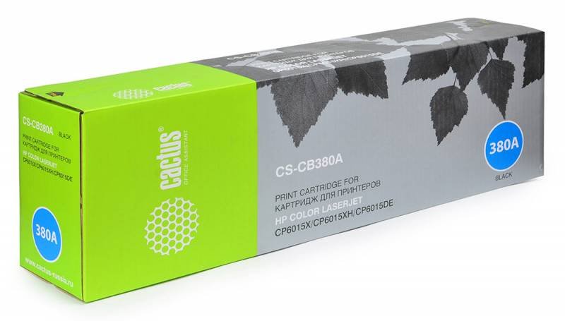 Картридж лазерный Cactus CS-CB380A черный (16500стр.) для HP CLJ CP6015/CP6015DE/CP6015DN/CP6015N/CP6015X/CP6015XH/CM6030/CM6040 с чипом