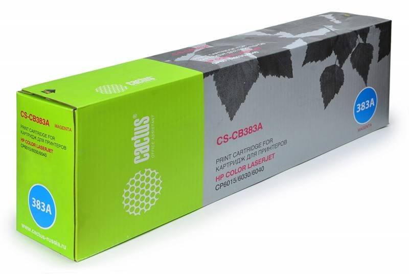 Картридж лазерный Cactus CS-CB383A пурпурный (21000стр.) для HP CLJ CP6015/CP6015DE/CP6015DN/CP6015N/CP6015X/CP6015XH/CM6030/CM6040 с чипом