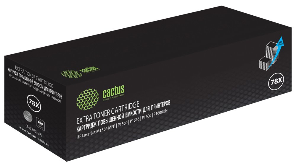 Картридж лазерный Cactus CS-CE278X-MPS CE278X черный (3000стр.) для HP LJ P1566/P1606w с чипом