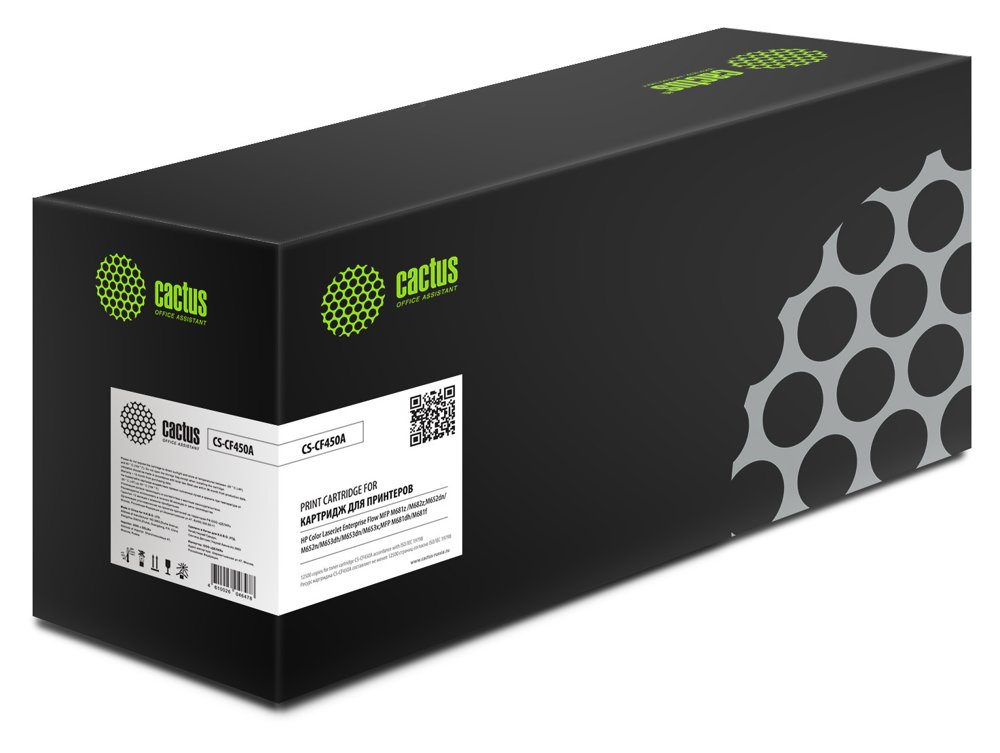 Картридж лазерный Cactus CS-CF450A CF450A черный (12500стр.) для HP CLJ Ent M652dn/M653dn/M681dh с чипом