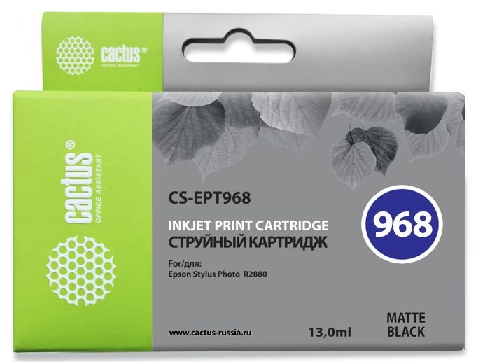 Картридж струйный Cactus CS-EPT968 T0968 черный матовый (13мл) для Epson Stylus Photo R2880 с чипом