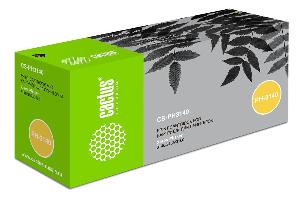 Картридж лазерный Cactus CS-PH3140 108R00908 черный (1500стр.) для Xerox Phaser 3140/3155/3160 с чипом