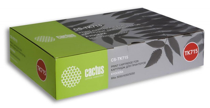 Картридж лазерный Cactus CS-TK715 TK-715 черный (34000стр.) для Kyocera Mita KM 3050/4050/5050 с чипом
