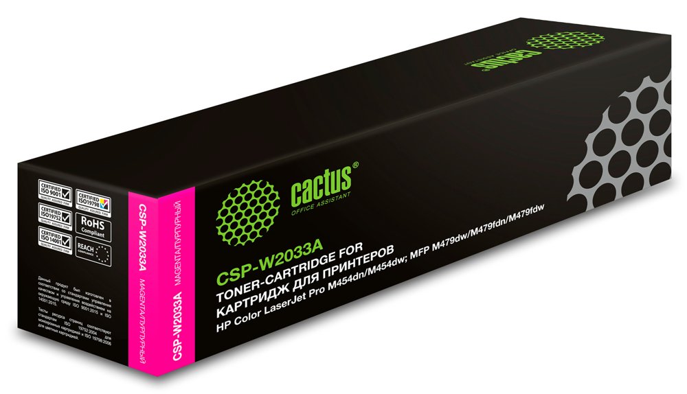 Картридж лазерный Cactus CSP-W2033A 415A пурпурный (2100стр.) для HP LJ M454/MFP M479 с чипом