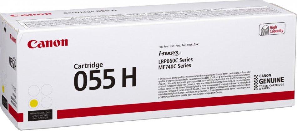 Картридж лазерный Canon 055HY 3017C002/004 желтый бар.в компл. (5900стр.) для Canon LBP663Cdw/LBP664Cx/MF746Cx/MF742Cdw/MF744Cdw