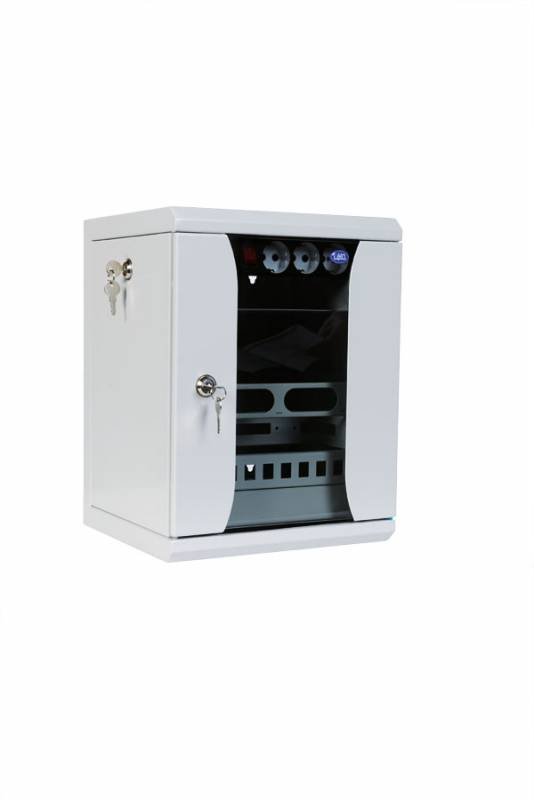Шкаф коммутационный ЦМО (ШРН-8.255-10) настенный 8U 320x305мм пер.дв.стекл серый 255мм 8.1кг 180град. 420мм