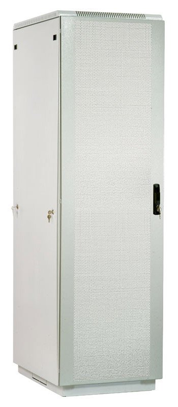 Шкаф коммутационный ЦМО (ШТК-М-42.6.6-4ААА) напольный 42U 600x600мм пер.дв.перфор. задн.дв.стал.лист 2 бок.пан. направл.под закл.гайки 1010кг серый 455мм 96.3кг 180град. 2030мм