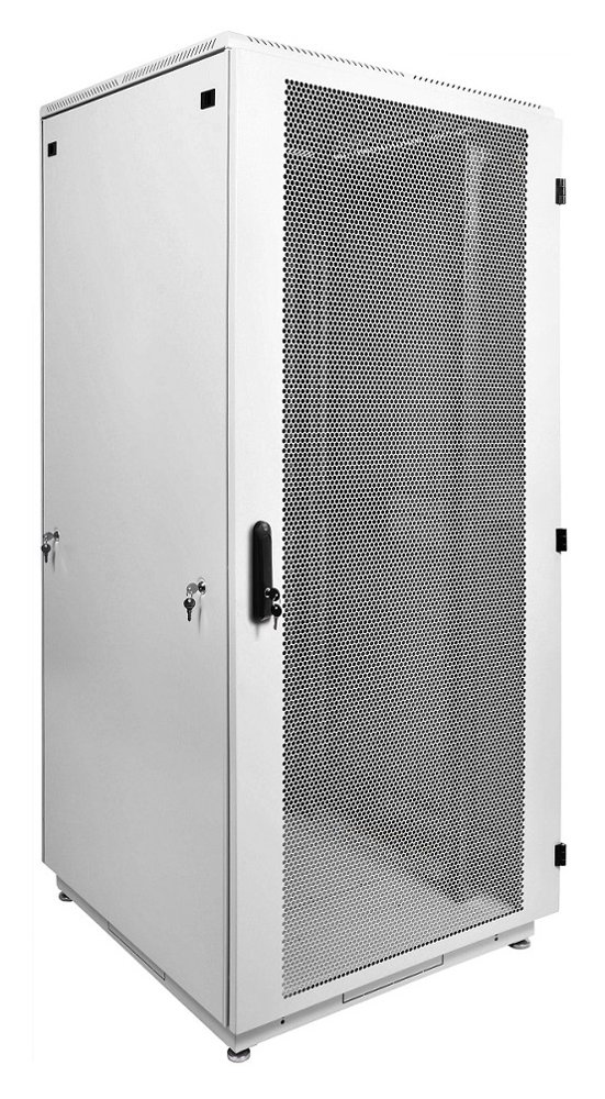 Шкаф серверный ЦМО (ШТК-М-42.8.10-4ААА) напольный 42U 800x1000мм пер.дв.перфор. задн.дв.спл.стал.лист 2 бок.пан. направл.под закл.гайки 550кг серый 855мм 134.3кг 180град. 2030мм IP20
