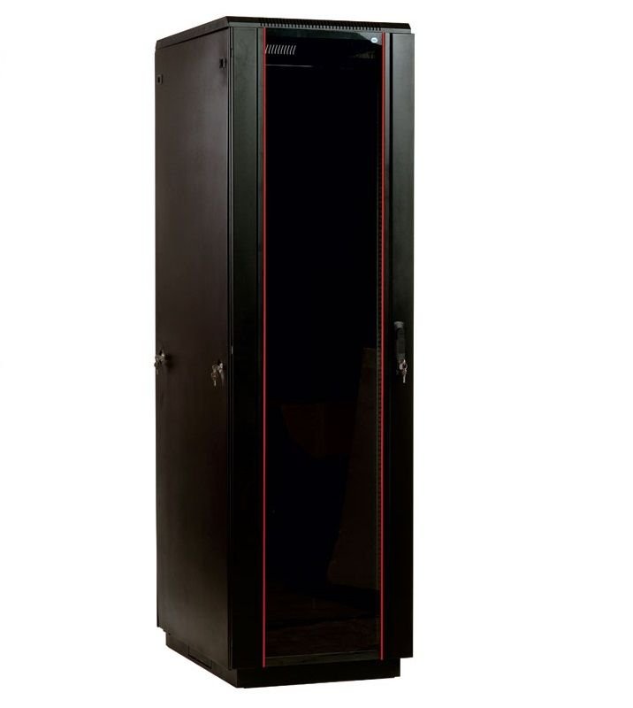 Шкаф коммутационный ЦМО (ШТК-М-42.8.8-1ААА-9005) напольный 42U 800x800мм пер.дв.стекл задн.дв.стал.лист 2 бок.пан. 500кг черный 655мм 123.39кг 180град. 2030мм