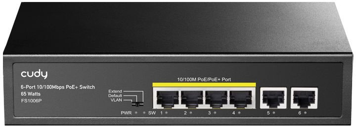 Коммутатор Cudy FS1006P (L2) 6x100Мбит/с 4PoE+ 60W неуправляемый
