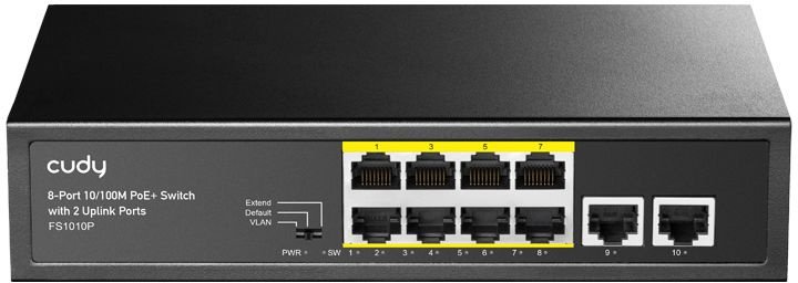 Коммутатор Cudy FS1010P (L2) 10x100Мбит/с 8PoE+ 120W неуправляемый