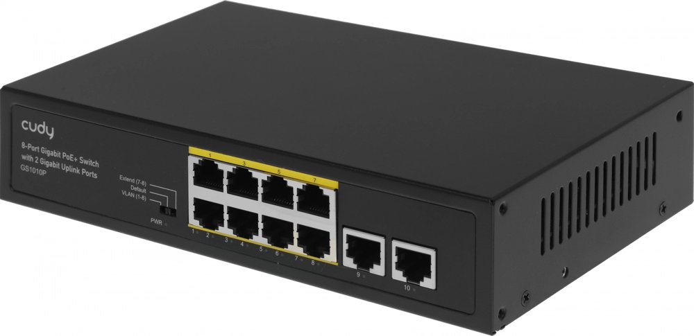 Коммутатор Cudy GS1010P (L2) 10x1Гбит/с 8PoE 120W неуправляемый