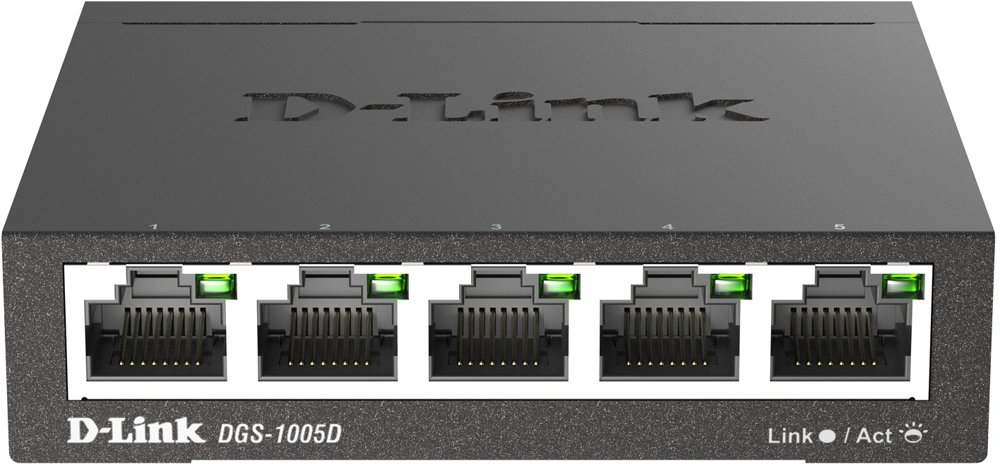 Коммутатор D-Link DGS-1005D/R1A (L2) 5x1Гбит/с неуправляемый