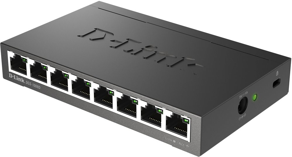 Коммутатор D-Link DGS-1008D/R1A (L2) 8x1Гбит/с неуправляемый