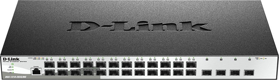 Коммутатор D-Link DGS-1210-28XS/ME/B2A (L2) 24SFP 4SFP+ управляемый
