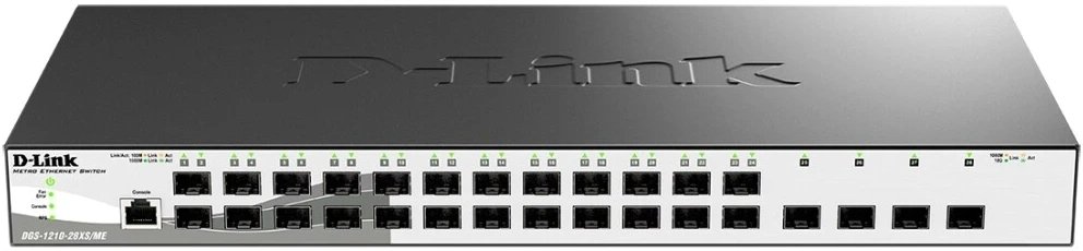 Коммутатор D-Link DGS-1210-28XS/ME/C1A (L2) 24SFP 4SFP+ управляемый
