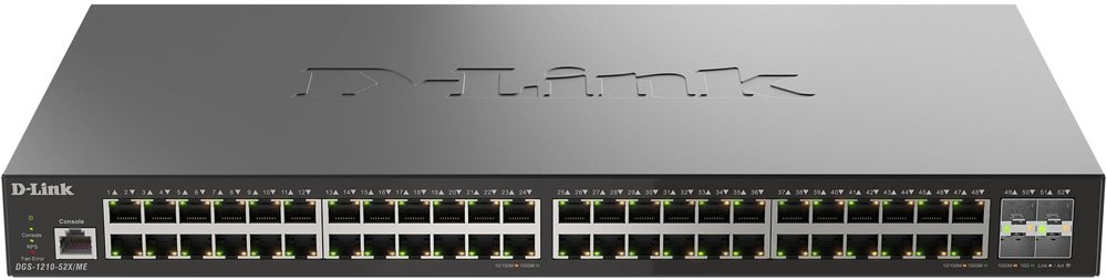 Коммутатор D-Link DGS-1210-52X/ME/C1A (L2) 48x1Гбит/с 4SFP+ управляемый