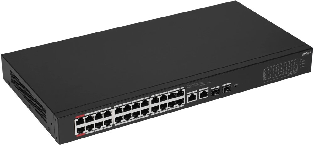 Коммутатор Dahua DH-CS4226-24ET-240 (L2) 24x100Мбит/с 2x1Гбит/с 2xКомбо(1000BASE-T/SFP) 240W управляемый