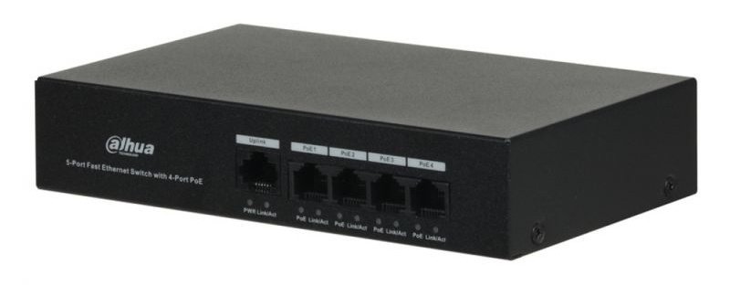 Коммутатор Dahua DH-PFS3005-4ET-36 4x100Мбит/с 4PoE+ 36W неуправляемый