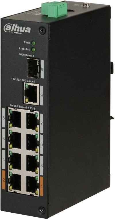 Коммутатор Dahua DH-PFS3110-8ET-96 8x100Мбит/с 1x1Гбит/с 1SFP 6PoE+ 2PoE++ 96W неуправляемый
