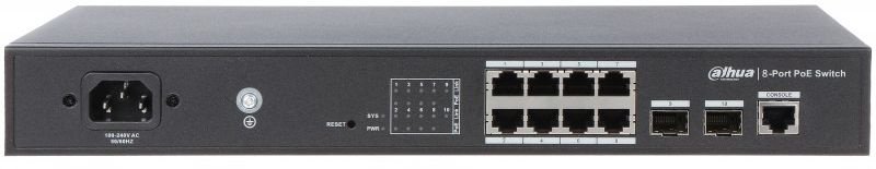 Коммутатор Dahua DH-PFS4210-8GT-150 (L2) 8x1Гбит/с 2SFP 8PoE+ 150W управляемый