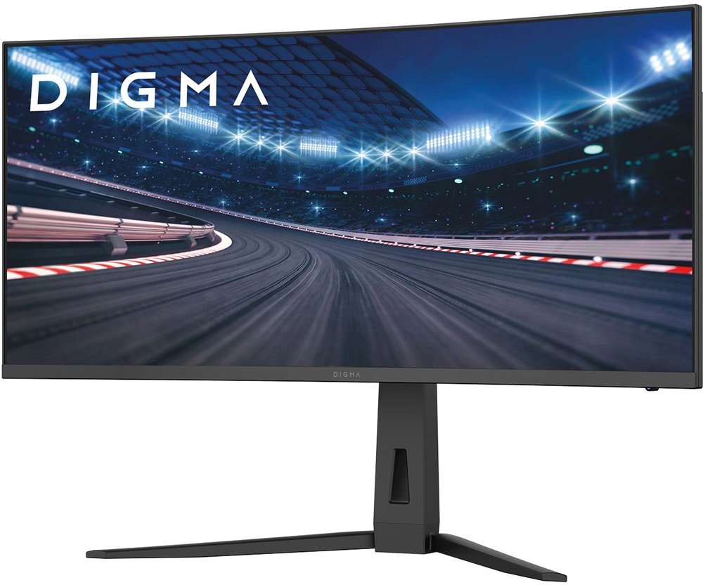Монитор Digma 34" Overdrive 34A712Q черный VA LED 1ms 21:9 HDMI M/M матовая HAS Piv 450cd 178гр/178гр 3440x1440 200Hz DP UW 5.7кг