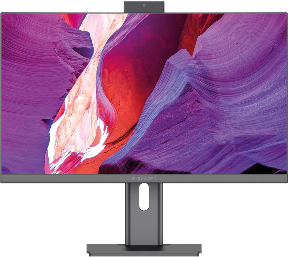 Моноблок Digma Pro Unity 27" Full HD i5 1235U (1.3) 16Gb SSD512Gb Iris Xe CR Windows 11 Pro GbitEth WiFi BT 90W клавиатура мышь Cam серый/черный 1920x1080