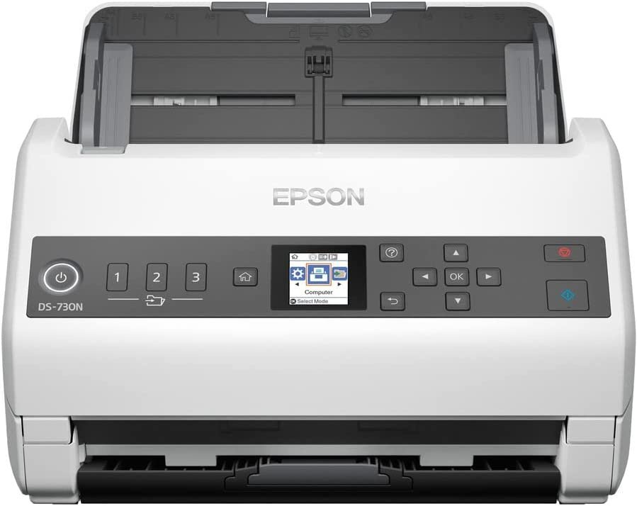 Сканер планшетный/протяжный Epson WorkForce DS-730N (B11B259401/B11B259502) A4 белый