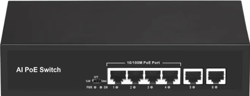 Коммутатор Falcon Eye FE-4FPF2 00-00330351 (L2) 4x100Мбит/с 2x1Гбит/с 4PoE 48W неуправляемый