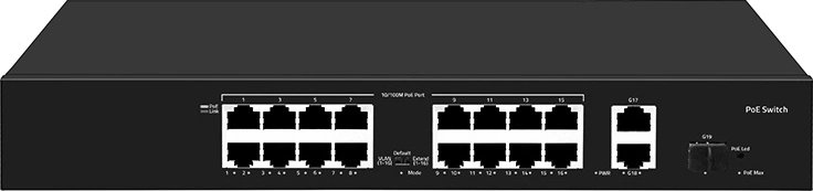 Коммутатор Falcon Eye FE-16FPG2S1 00-00330354 (L2) 16x100Мбит/с 2x1Гбит/с 1xКомбо(1000BASE-T/SFP) 16PoE 300W неуправляемый