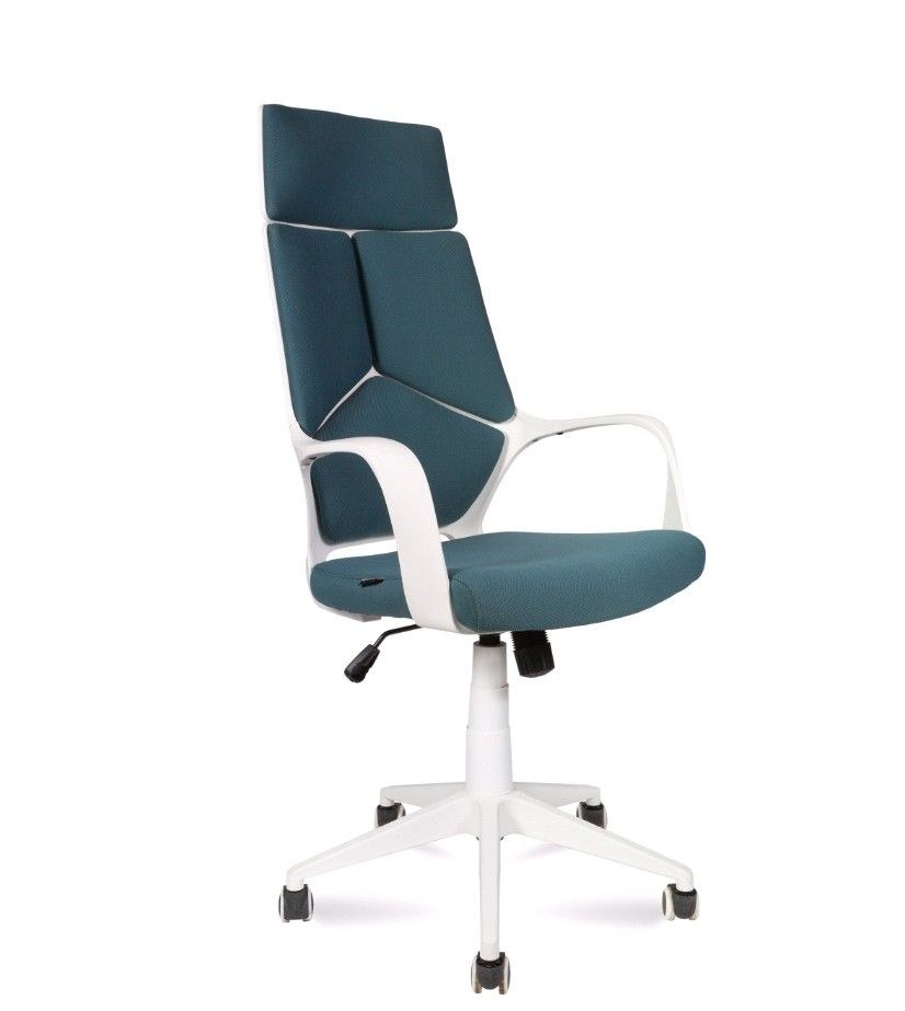 Кресло офисное / IQ / CX0898H-0-56/(White plastic blue) белый пластик / голубая ткань 33309